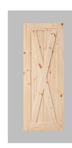 42 in x 84 in, Knotty Pine, Unfinished, X-Style, V-groove, interior Barn Door